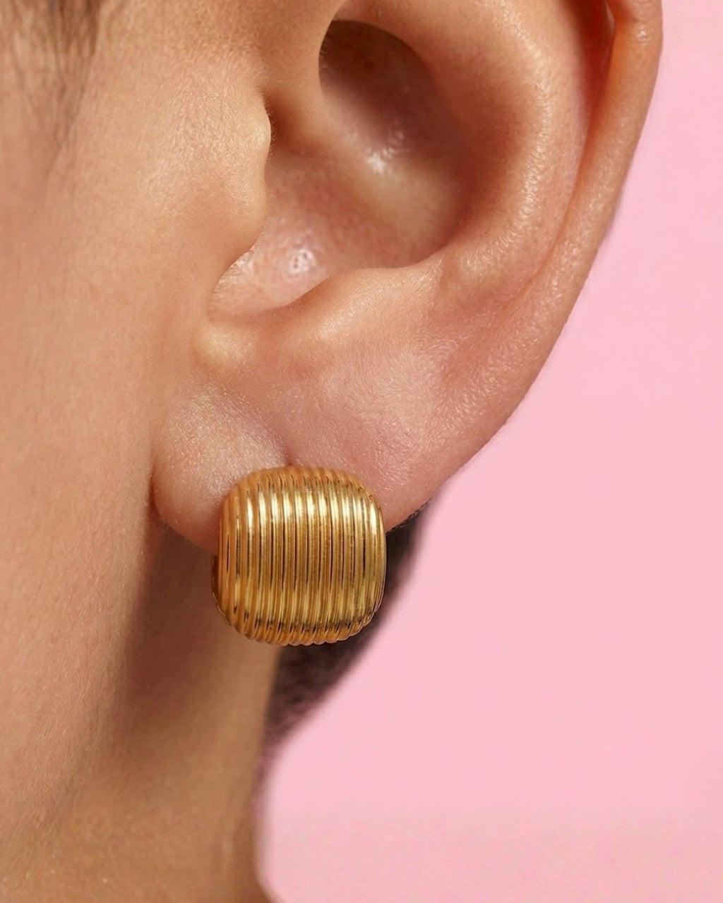 Boucles d’oreilles – Carrée Texturée