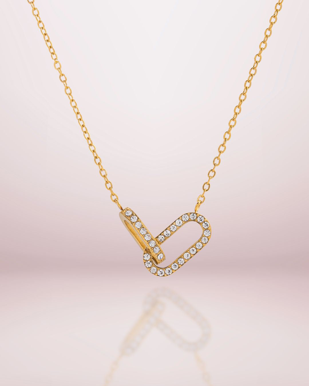 Collier doré minimaliste avec zircon blanc pour femme