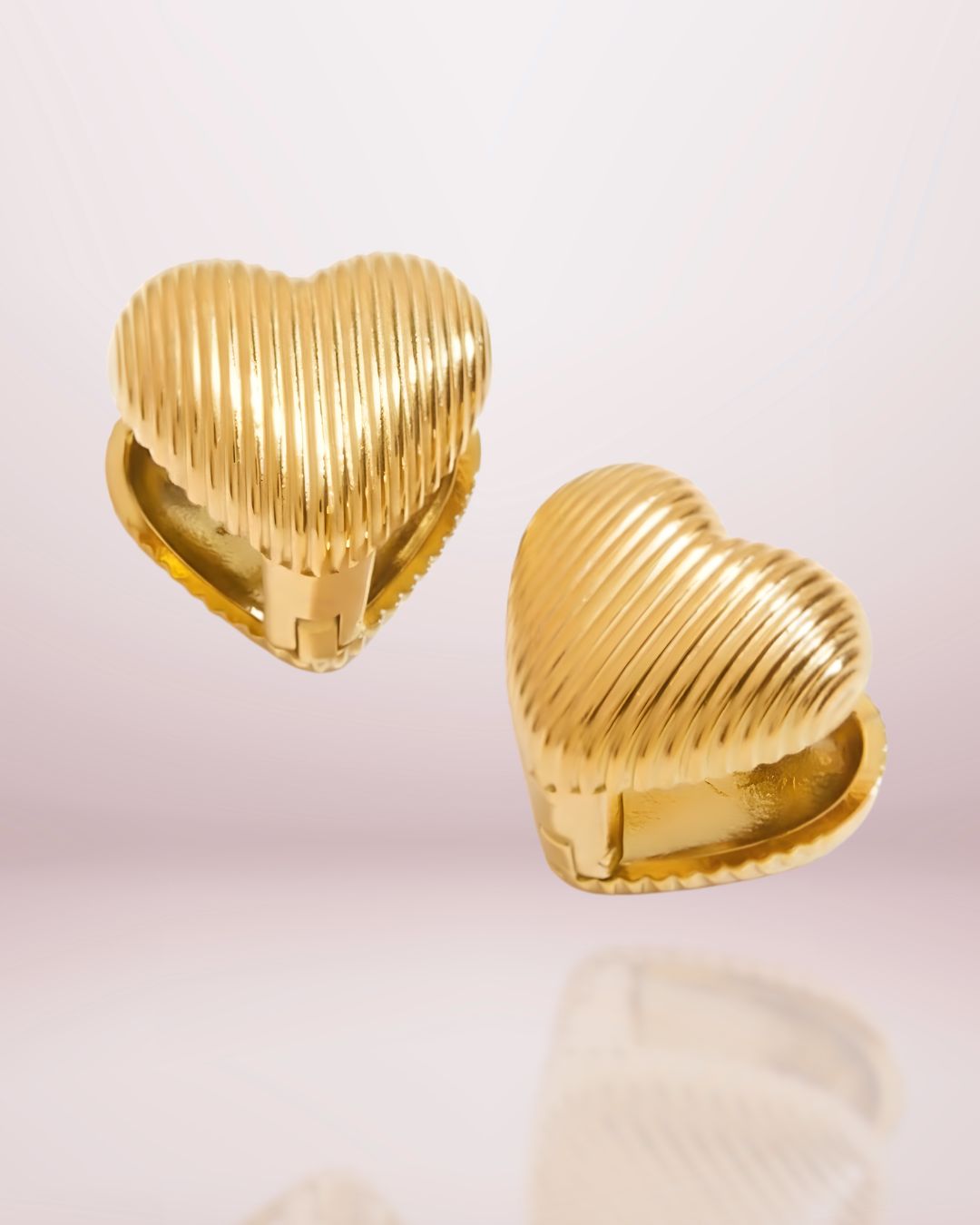 Boucles d’oreilles – Coeur Texturée